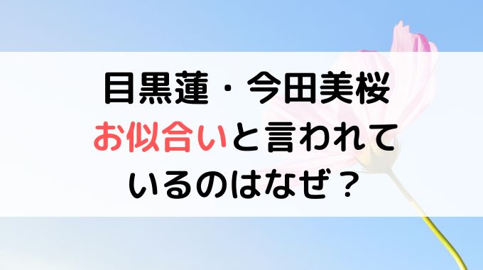 目黒蓮と今田美桜がお似合いと言われるのなぜ？仲良しで結婚の可能性も？